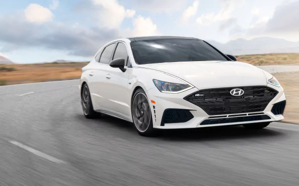 white car car Hyundai Hyundai Sonata vehicle Hyundai Sonata N Line HD Desktop Wallpaper | Background Image