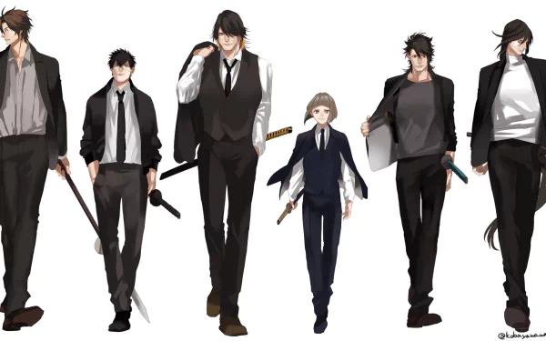 Otegine (Touken Ranbu) Nagasone Kotetsu Mutsunokami Yoshiyuki Maeda Toushirou Izumi no Kami Kanesada Doudanuki Masakuni Anime Touken Ranbu HD Desktop Wallpaper | Background Image