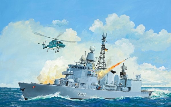 Military German Navy Warships German frigate Bremen Frigate Warship HD Wallpaper | Background Image