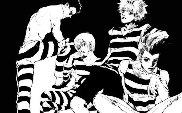 Killua Zoldyck Gon Freecss Kurapika (Hunter × Hunter) Leorio Paradinight Anime Hunter x Hunter HD Desktop Wallpaper | Background Image