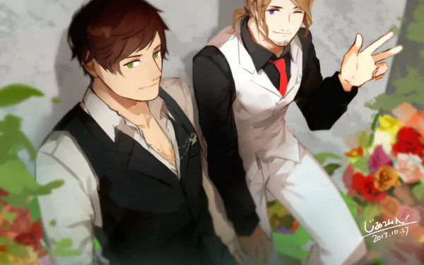 Spain (Hetalia) France (Hetalia) Anime hetalia axis powers HD Desktop Wallpaper | Background Image