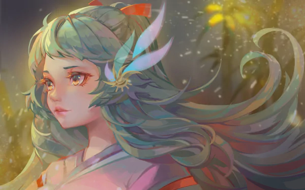 aqua eyes aqua hair face fantasy woman HD Desktop Wallpaper | Background Image