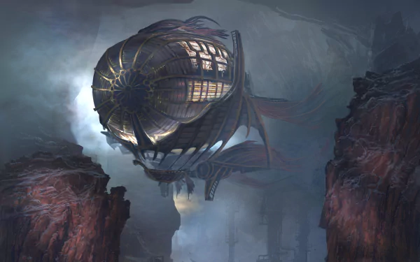 zeppelin Sci Fi steampunk HD Desktop Wallpaper | Background Image