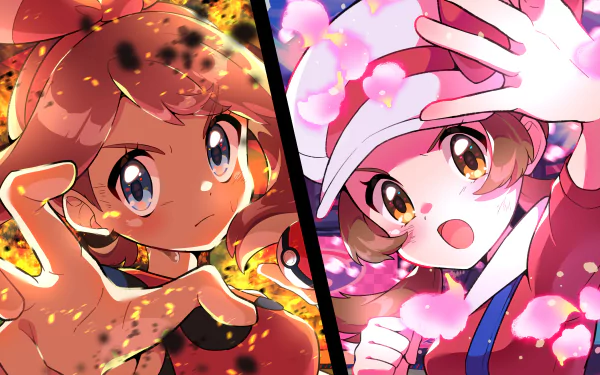 May (Pokémon) Lyra (Pokemon) Anime Pokemon HD Desktop Wallpaper | Background Image