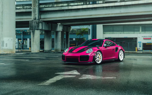 pink car car Porsche Porsche 911 vehicle Porsche 911 GT2 RS HD Desktop Wallpaper | Background Image