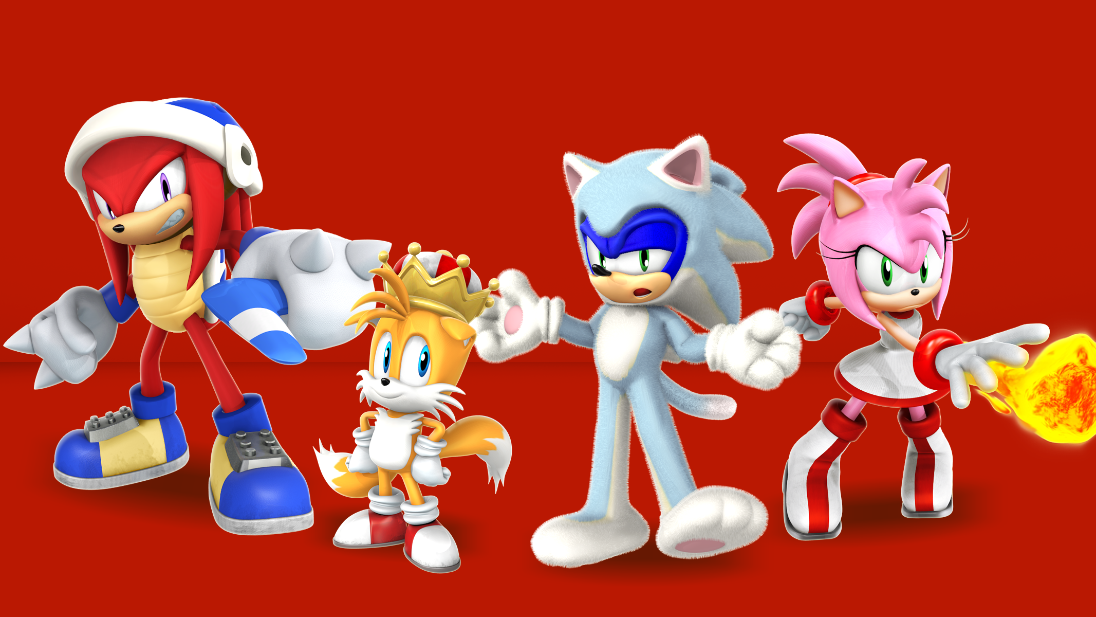 sonic the hedgehog, amy rose, tails, knuckles the echidna, super