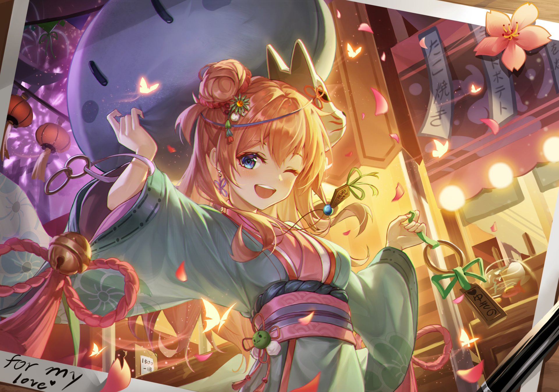 Download Hairpin Festival Kimono Blue Eyes Pink Hair Yui Yuigahama My Teen Romantic Comedy SNAFU Anime HD Wallpaper by DDDsunsky