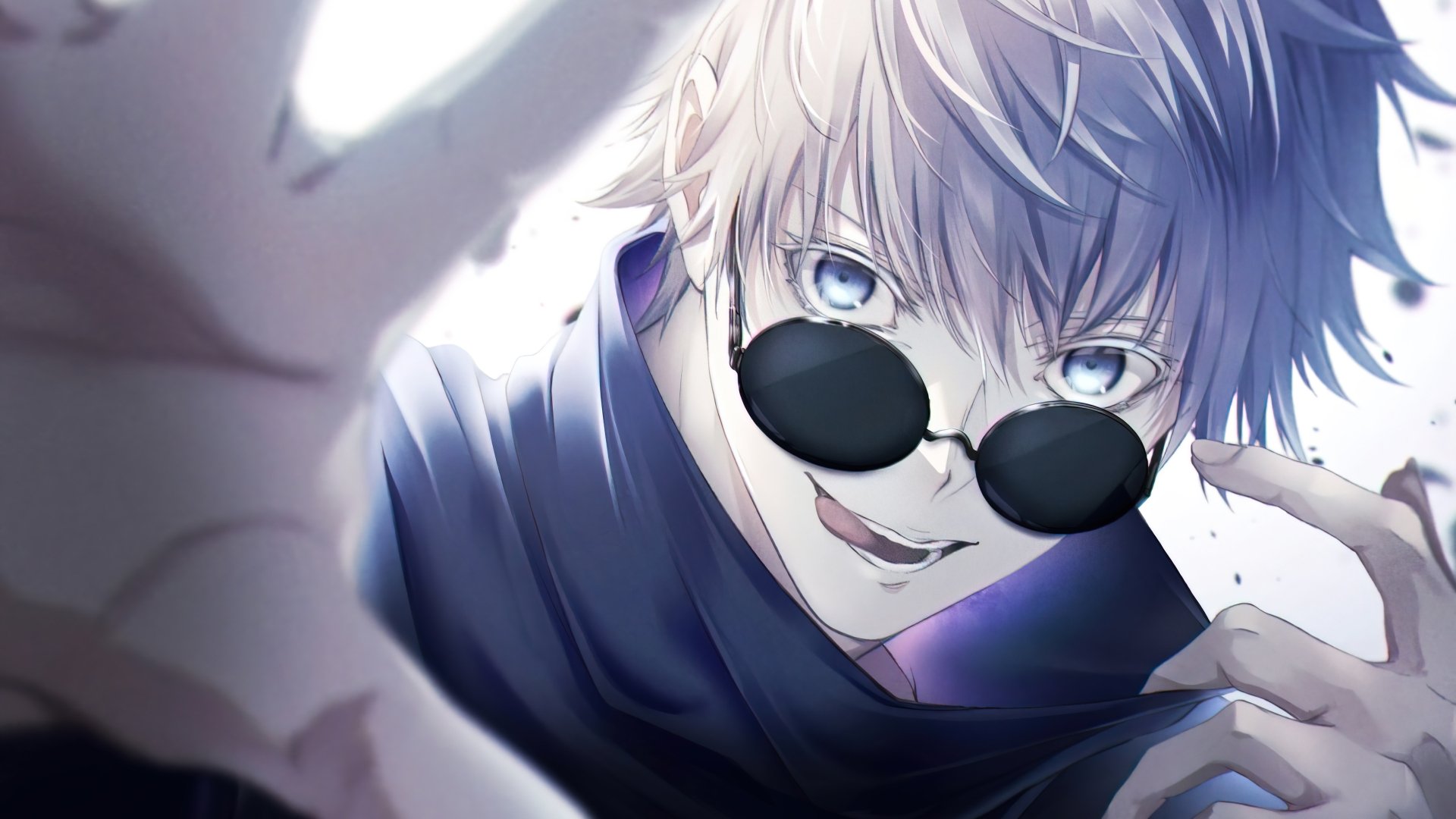 Download Glasses Blue Eyes White Hair Satoru Gojo Anime Jujutsu Kaisen ...