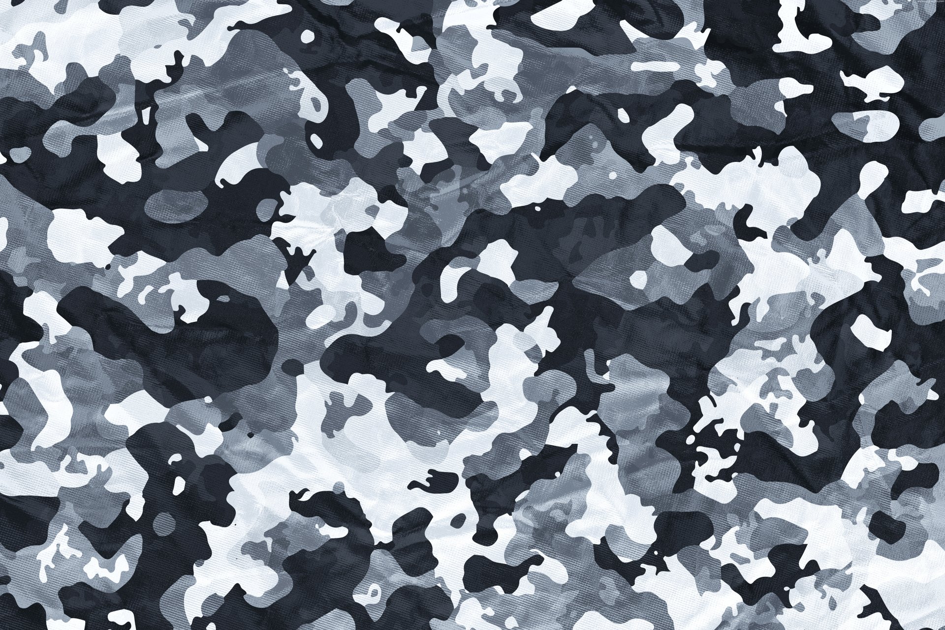 Monochrome Camouflage Pattern HD Wallpaper
