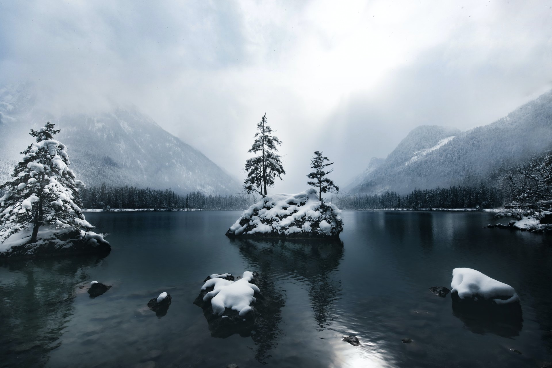 Download Water Snow Mountain Tree Nature Lake Snowy Mountain 4k Ultra ...