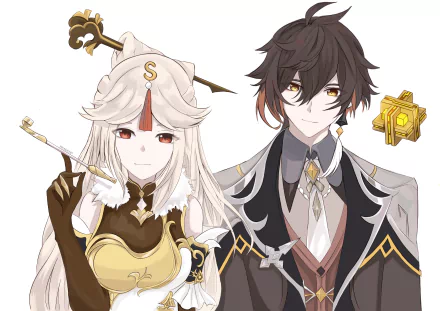 Ningguang (Genshin Impact) Zhongli (Genshin Impact) video game Genshin Impact HD Desktop Wallpaper | Background Image