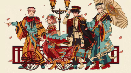 Satoru Gojo Nobara Kugisaki Yuji Itadori Megumi Fushiguro Anime Jujutsu Kaisen HD Desktop Wallpaper | Background Image