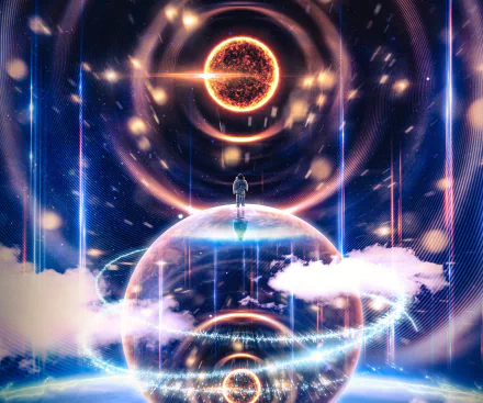 planet space Sci Fi astronaut HD Desktop Wallpaper | Background Image