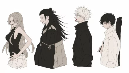 long hair school uniform Yuki Tsukumo Suguru Geto Satoru Gojo Yuta Okkotsu Anime Jujutsu Kaisen Gojo & Geto HD Desktop Wallpaper | Background Image