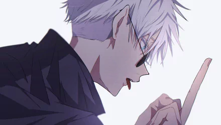 glasses school uniform blue eyes white hair Satoru Gojo Anime Jujutsu Kaisen HD Desktop Wallpaper | Background Image