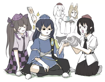 Momiji Inubashiri Tsukasa Kudamaki Aya Shameimaru Hatate Himekaidou Megumu Iizunamaru Anime Touhou HD Desktop Wallpaper | Background Image