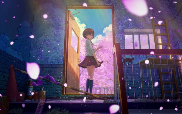 Anime Girl Short Hair Sakura HD Wallpaper | Background Image