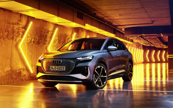 electric car SUV silver car car Audi vehicle Audi Q4 e-tron HD Desktop Wallpaper | Background Image