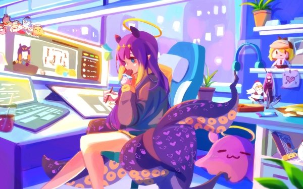 Anime Virtual Youtuber Ninomae Ina'nis HD Wallpaper | Background Image