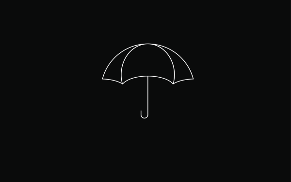 Artistic Minimalist Black Umbrella HD Wallpaper | Background Image