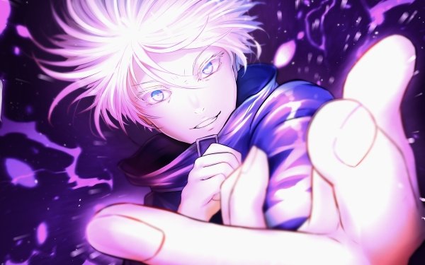 Anime Jujutsu Kaisen Satoru Gojo White Hair Blue Eyes HD Wallpaper | Background Image