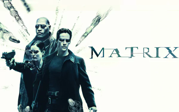 Laurence Fishburne Carrie-Anne Moss Keanu Reeves movie The Matrix HD Desktop Wallpaper | Background Image