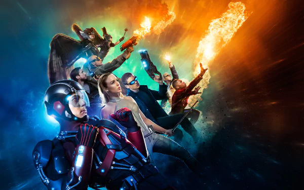 Kendra Sanders Carter Hall Martin Stein Rip Hunter Heat Wave (DC Comics) Firestorm (DC Comics) Captain Cold White Canary (DC Comics) Atom (DC Comics) Hawkman (DC Comics) Hawkgirl (DC Comics) TV Show DC's Legends of Tomorrow HD Desktop Wallpaper | Background Image