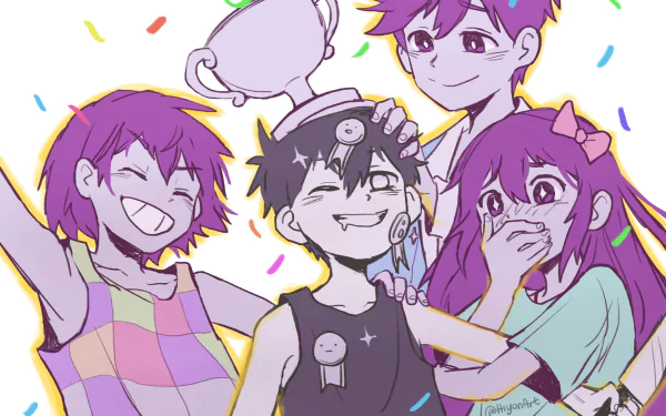 trophy Omori (Character) OMORI Hero (Omori) Aubrey (Omori) Kel (Omori) video game HD Desktop Wallpaper | Background Image