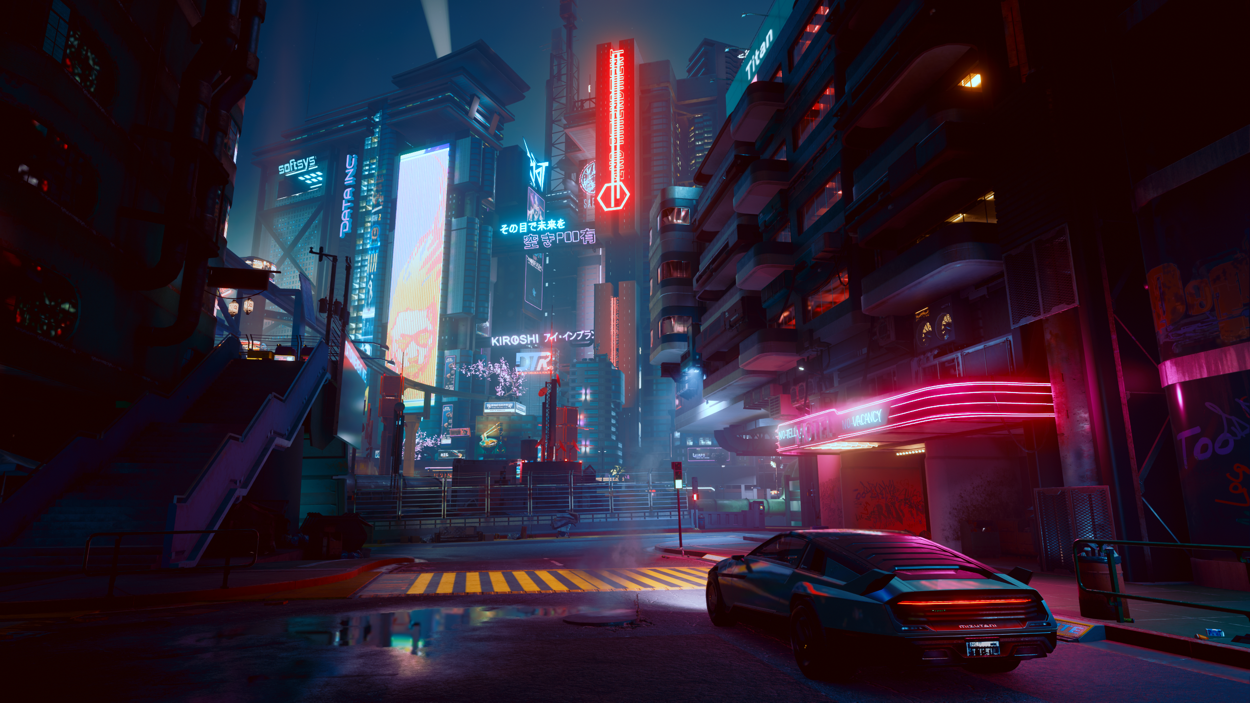 Download wallpaper: Cyberpunk 2077 city view 2560x1440