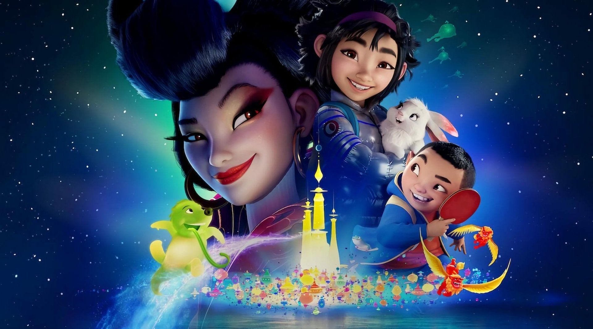 Download Chin (Over The Moon) Bungee (Over The Moon) Chang'e (Over The Moon) Gobi (Over The Moon) Fei Fei Movie Over The Moon HD Wallpaper