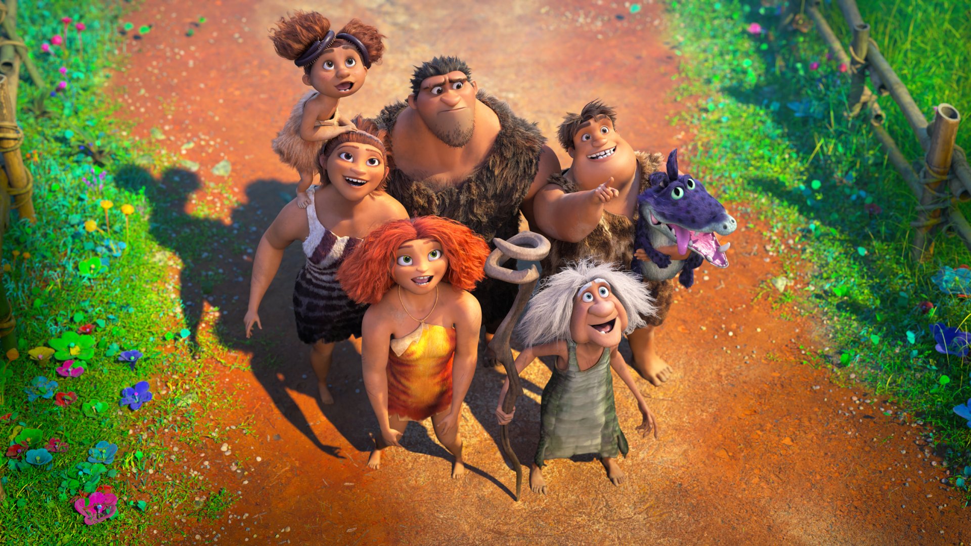 Download Gran (The Croods) Ugga (The Croods) Sandy (The Croods) Grug (The Croods) Thunk (The Croods) Guy (The Croods) Eep (The Croods) Movie The Croods: A New Age HD Wallpaper