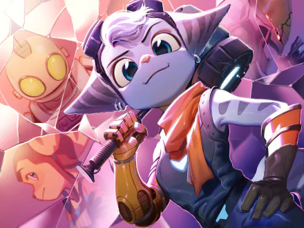 Clank (Ratchet & Clank) Rivet (Ratchet & Clank) Ratchet (Ratchet & Clank) video game Ratchet & Clank: Rift Apart HD Desktop Wallpaper | Background Image