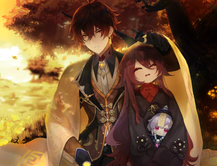 Zhongli (Genshin Impact) Qiqi (Genshin Impact) Hu Tao video game Genshin Impact HD Desktop Wallpaper | Background Image