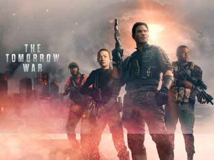 Yvonne Strahovski Edwin Hodge Sam Richardson Chris Pratt movie The Tomorrow War HD Desktop Wallpaper | Background Image