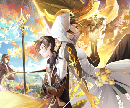 Zhongli (Genshin Impact) Rex Lapis Hu Tao video game Genshin Impact HD Desktop Wallpaper | Background Image