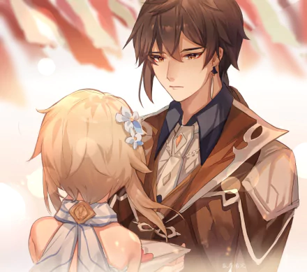 Zhongli (Genshin Impact) Lumine (Genshin Impact) video game Genshin Impact HD Desktop Wallpaper | Background Image