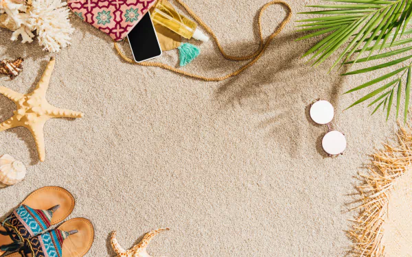 vacation beach sand artistic summer HD Desktop Wallpaper | Background Image