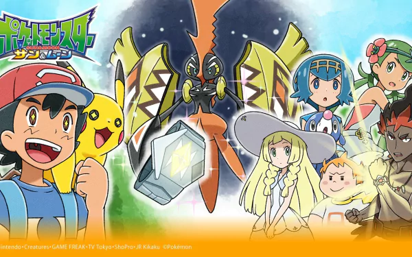 Mallow (Pokémon) Sophocles (Pokémon) Kiawe (Pokémon) Lillie (Pokemon) Lana (Pokémon) Pikachu Ash Ketchum Anime Pokemon HD Desktop Wallpaper | Background Image