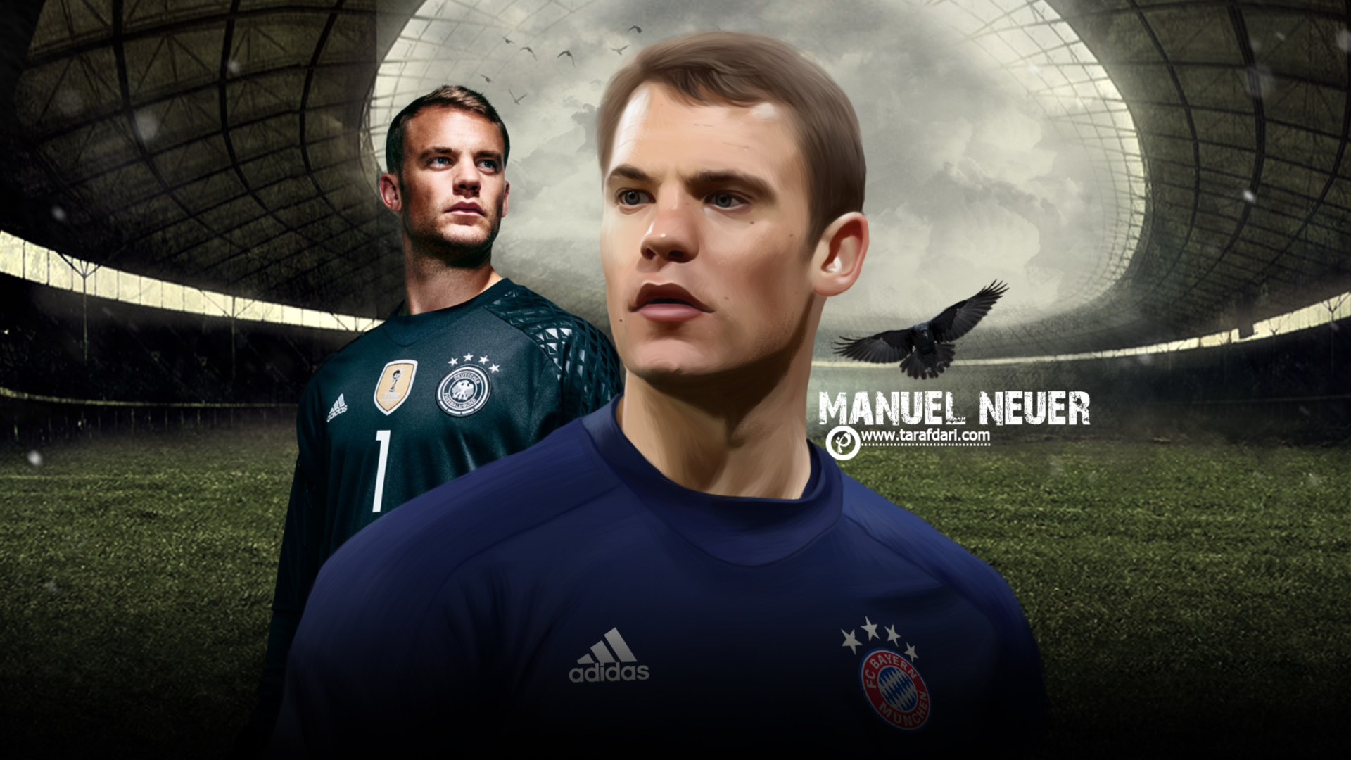 Download wallpapers 4k, Manuel Neuer, abstract art, Germany National Team,  fan art, Neuer, goalkeeper, soccer, footballer…