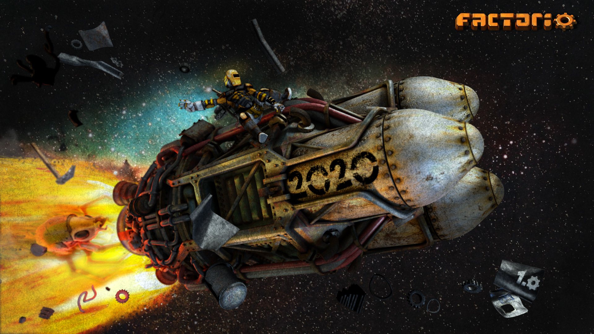 Download Rocket Video Game Factorio HD Wallpaper