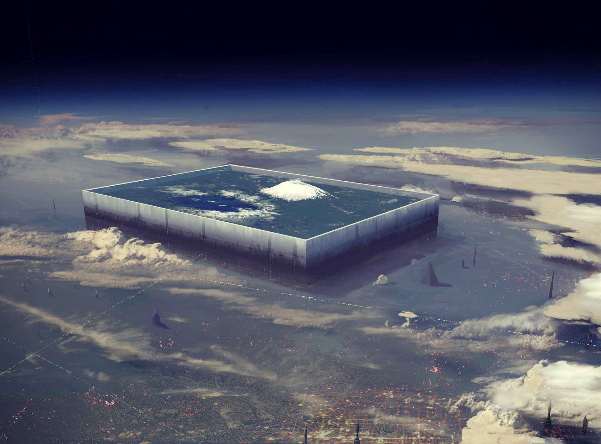 Download Sci Fi City Sci Fi City HD Wallpaper by Alex Jay Brady