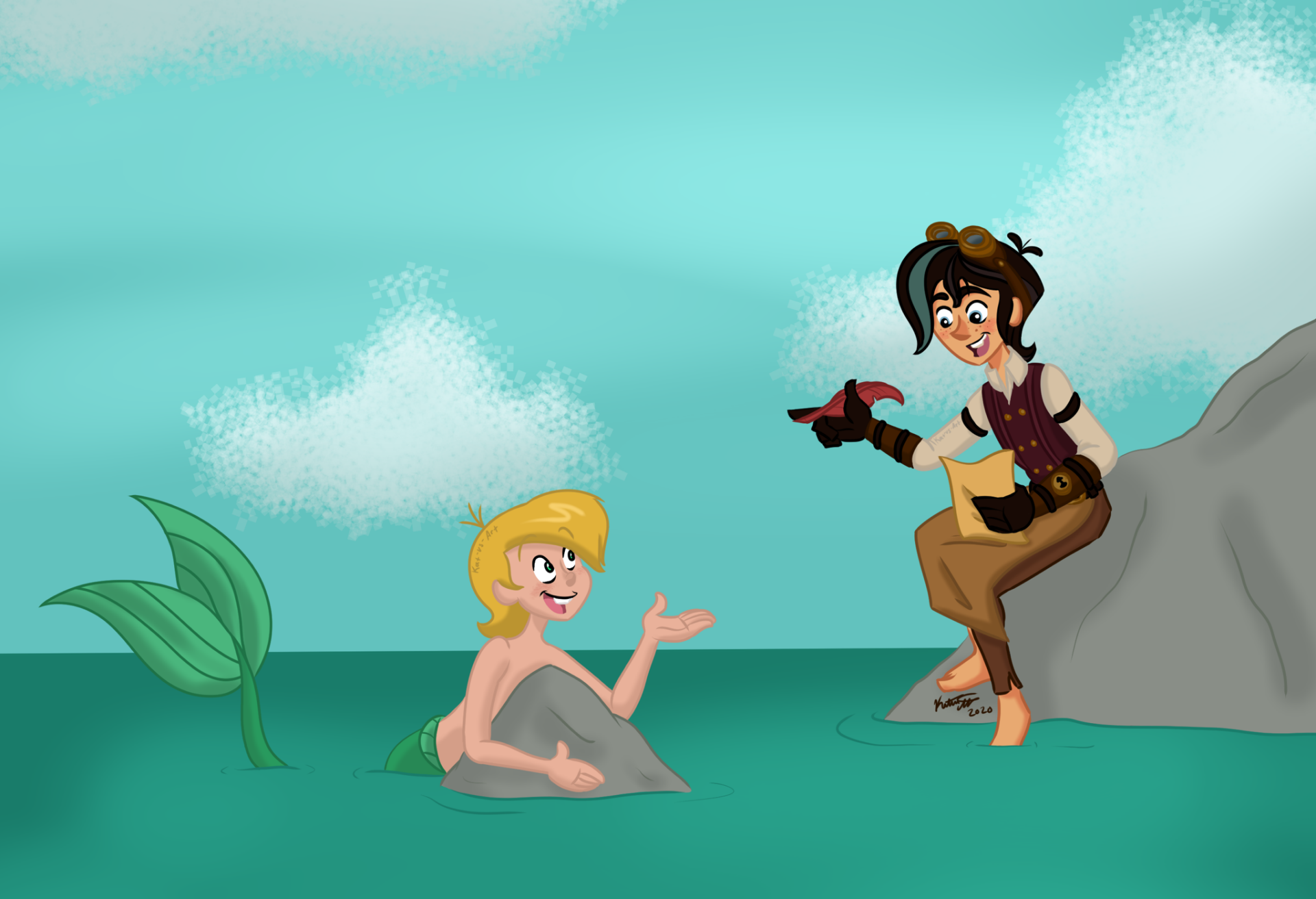 Download Tangled: The Series The Little Mermaid Merman Varian (Tangled) Urchin (The Little Mermaid) TV Show Crossover HD Wallpaper