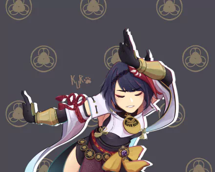 Kujou Sara video game Genshin Impact HD Desktop Wallpaper | Background Image