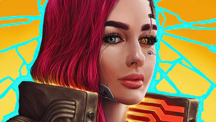 futuristic pink hair face Sci Fi cyborg HD Desktop Wallpaper | Background Image