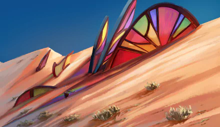 stained glass artistic desert HD Desktop Wallpaper | Background Image