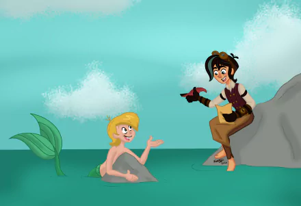 Tangled: The Series The Little Mermaid merman Varian (Tangled) Urchin (The Little Mermaid) TV Show crossover HD Desktop Wallpaper | Background Image