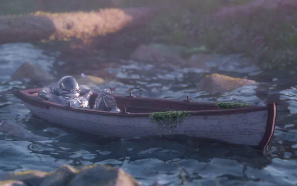 relax boat Sci Fi astronaut HD Desktop Wallpaper | Background Image