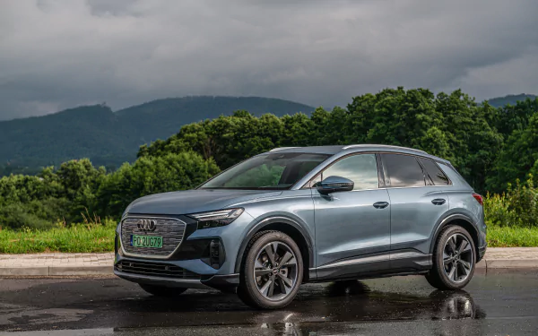 electric car SUV Audi Q4 vehicle Audi Q4 e-tron HD Desktop Wallpaper | Background Image