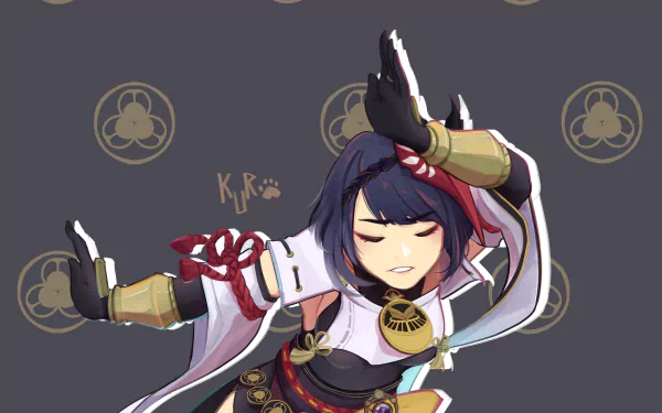 Kujou Sara video game Genshin Impact HD Desktop Wallpaper | Background Image