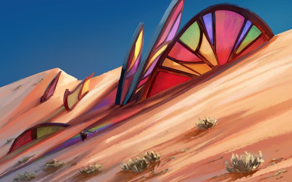 Artistic Desert Stained Glass HD Wallpaper | Background Image